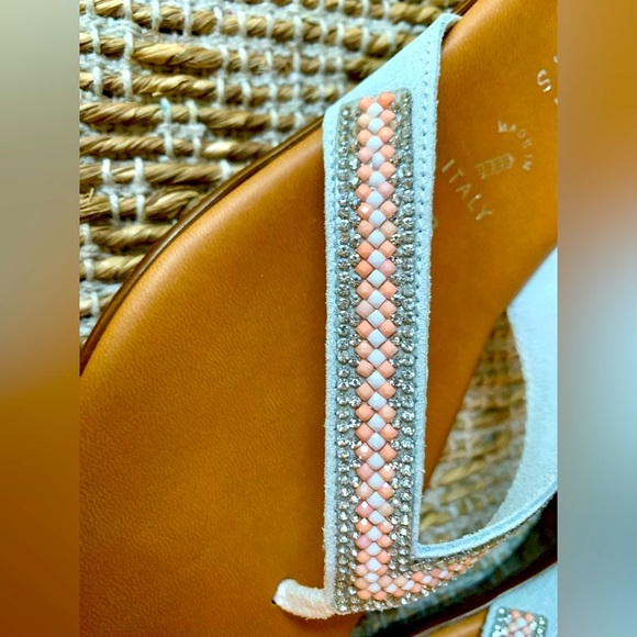 Italian Shoemakers Tan and Peach Wedge Sandals NWT - 8 - Picture 10 of 14